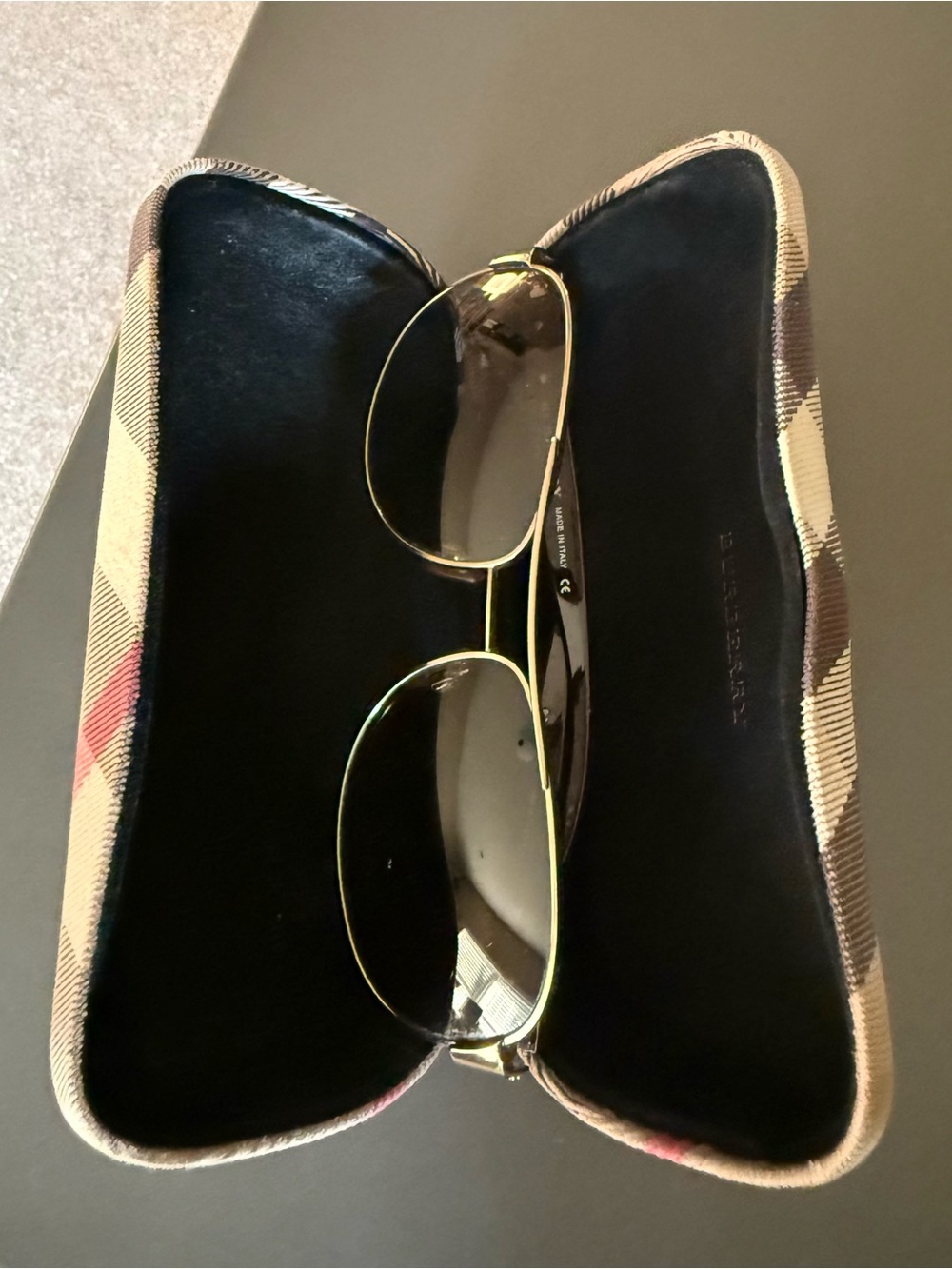 Burberry Aviator Sunglasses BE3021 with Signature Plaid Case